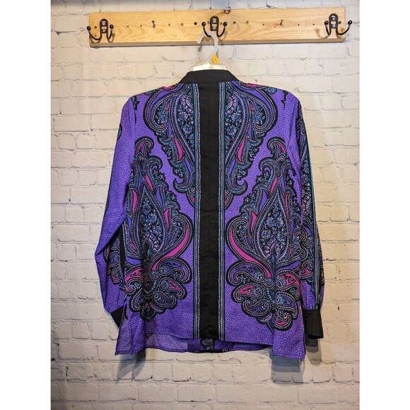 Bob Mackie designer button-down blouse medium - Picture 2 of 3